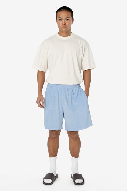 VLR442GD - Garment Dye Velour Mid-Length Wide Short