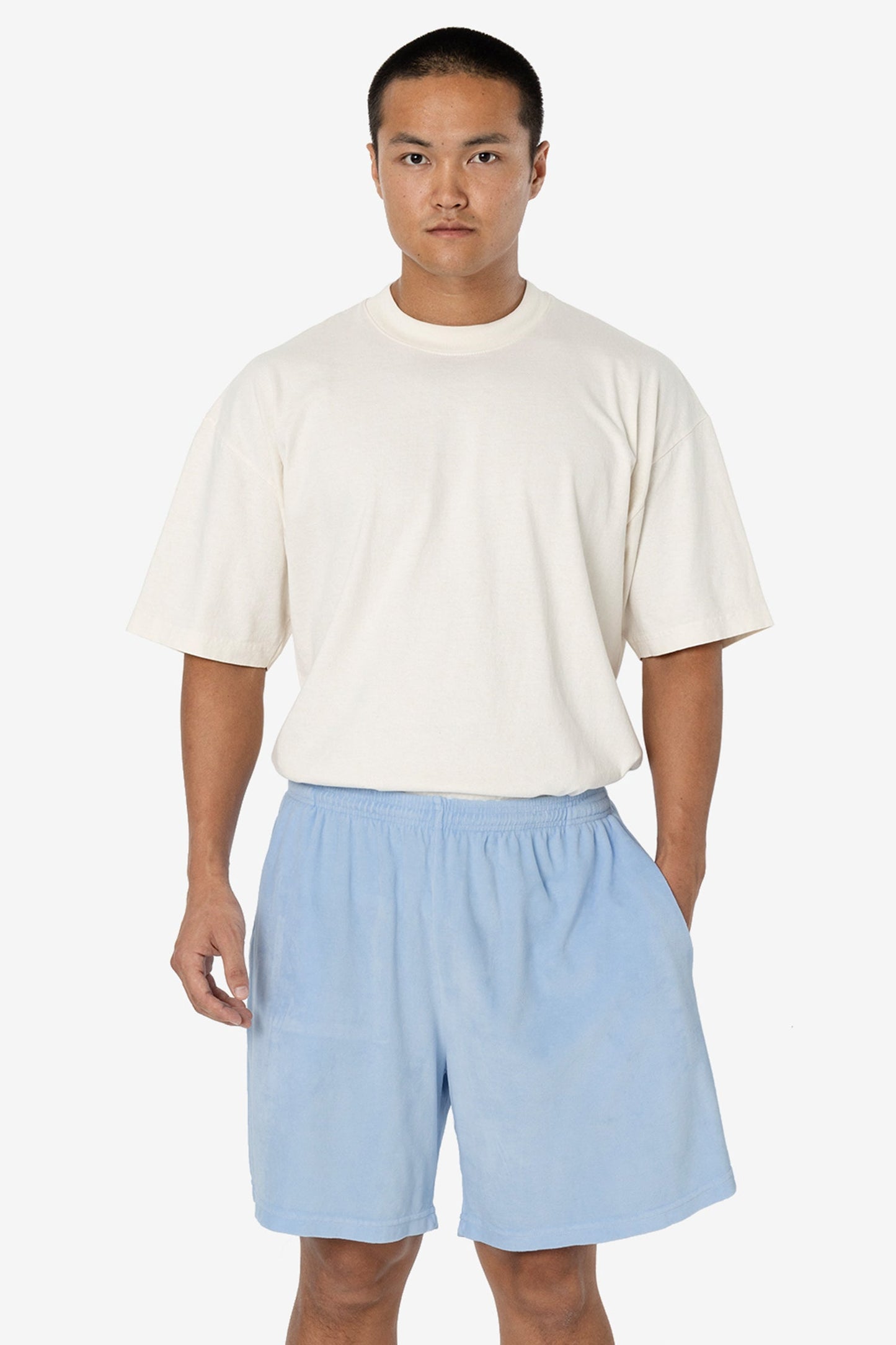 VLR442GD - Garment Dye Velour Mid-Length Wide Short