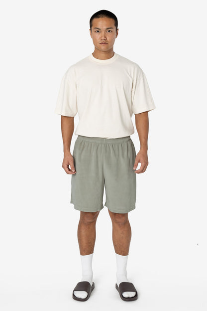 VLR442GD - Garment Dye Velour Mid-Length Wide Short