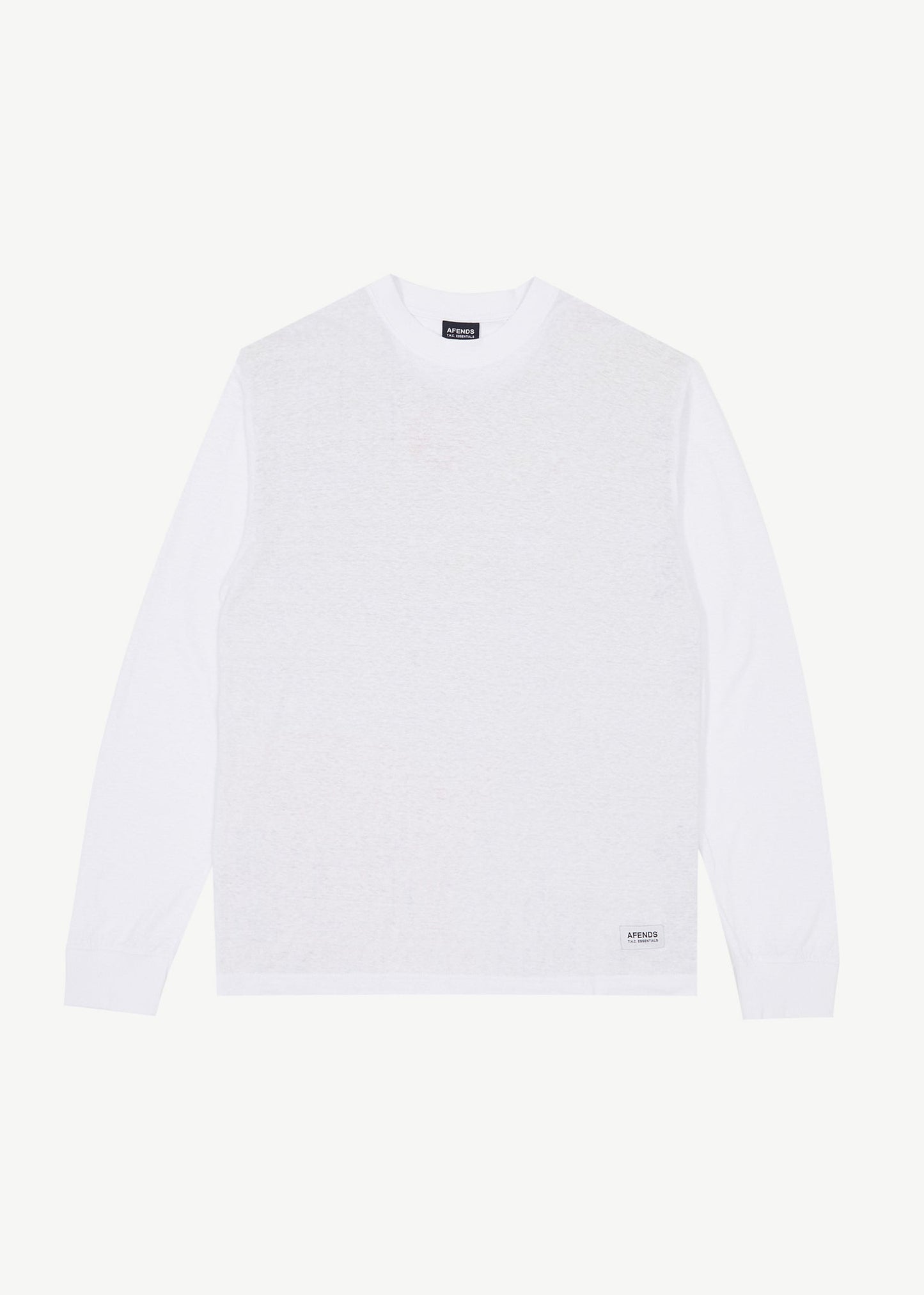AFENDS Mens Essential - Long Sleeve Tee - White