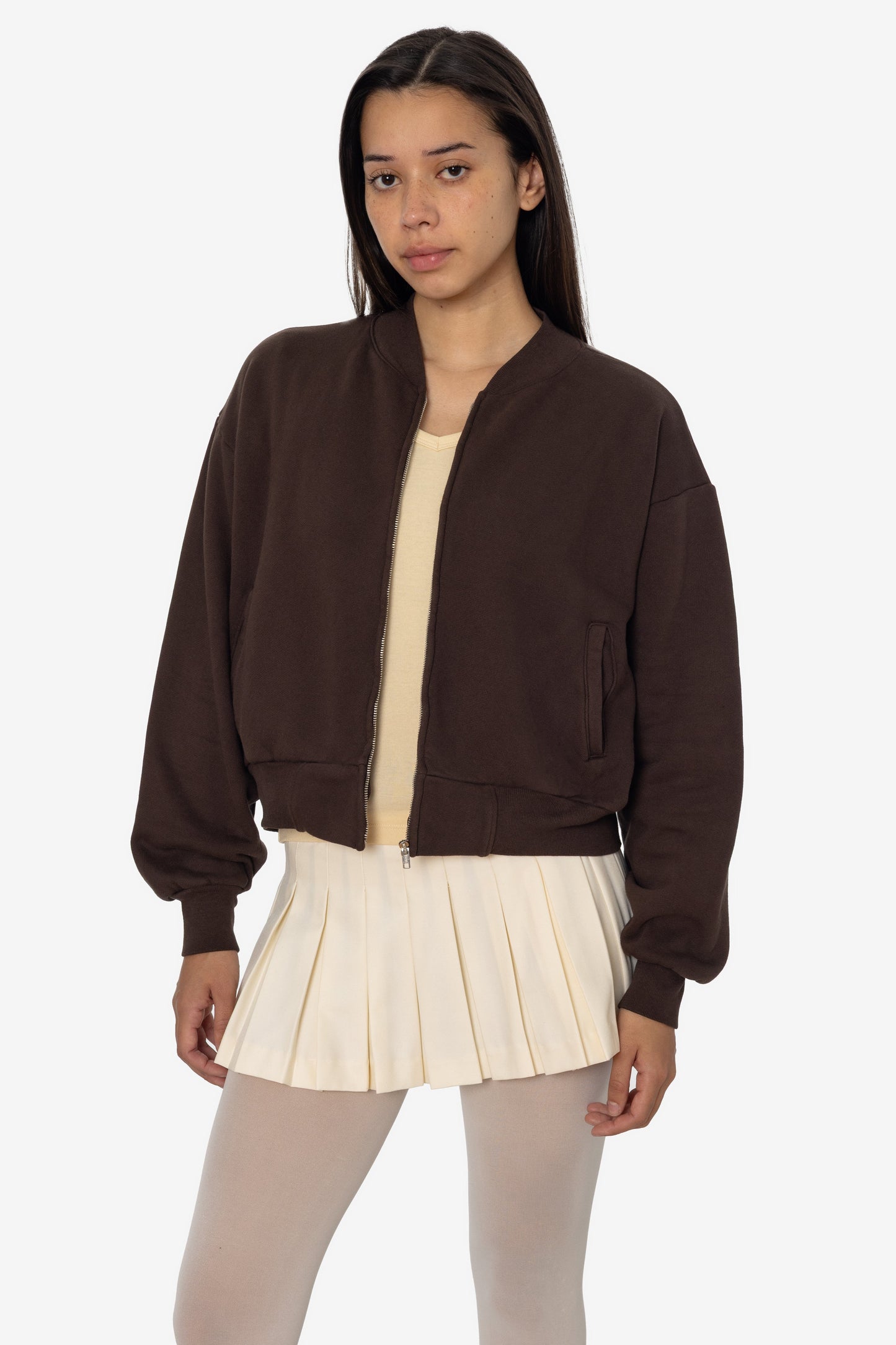 ALP375GD - Alpine Fleece Zip Up Cropped Bomber