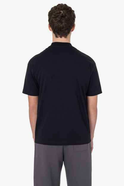 2017MN - 6.0oz Mock Crew Neck Heavy Combed Cotton T-Shirt