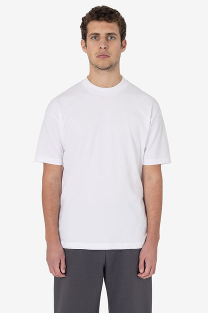2017MN - 6.0oz Mock Crew Neck Heavy Combed Cotton T-Shirt