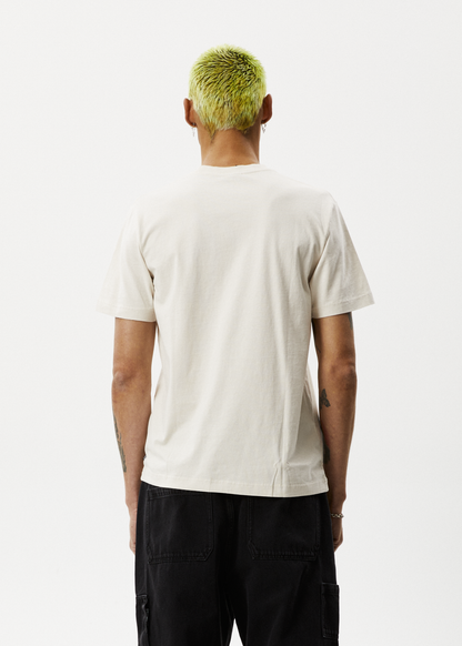 AFENDS Mens Vinyl - Retro Tee - Moonbeam