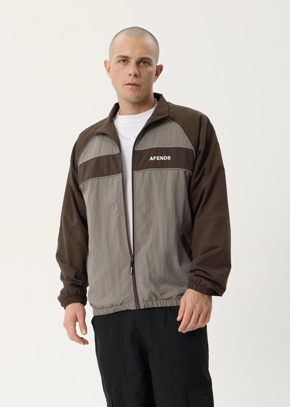 AFENDS Mens Spicy - Sports Spray Jacket - Olive