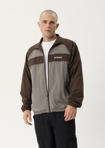 AFENDS Mens Spicy - Sports Spray Jacket - Olive