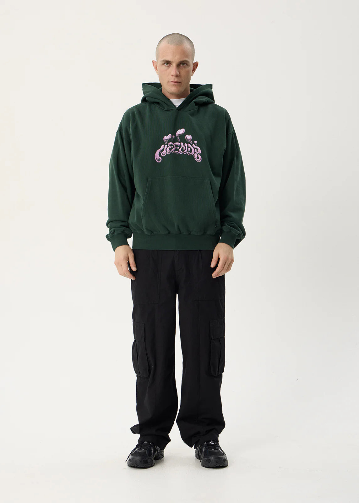 AFENDS Mens Devotion - Boxy Hood - Washed Pine