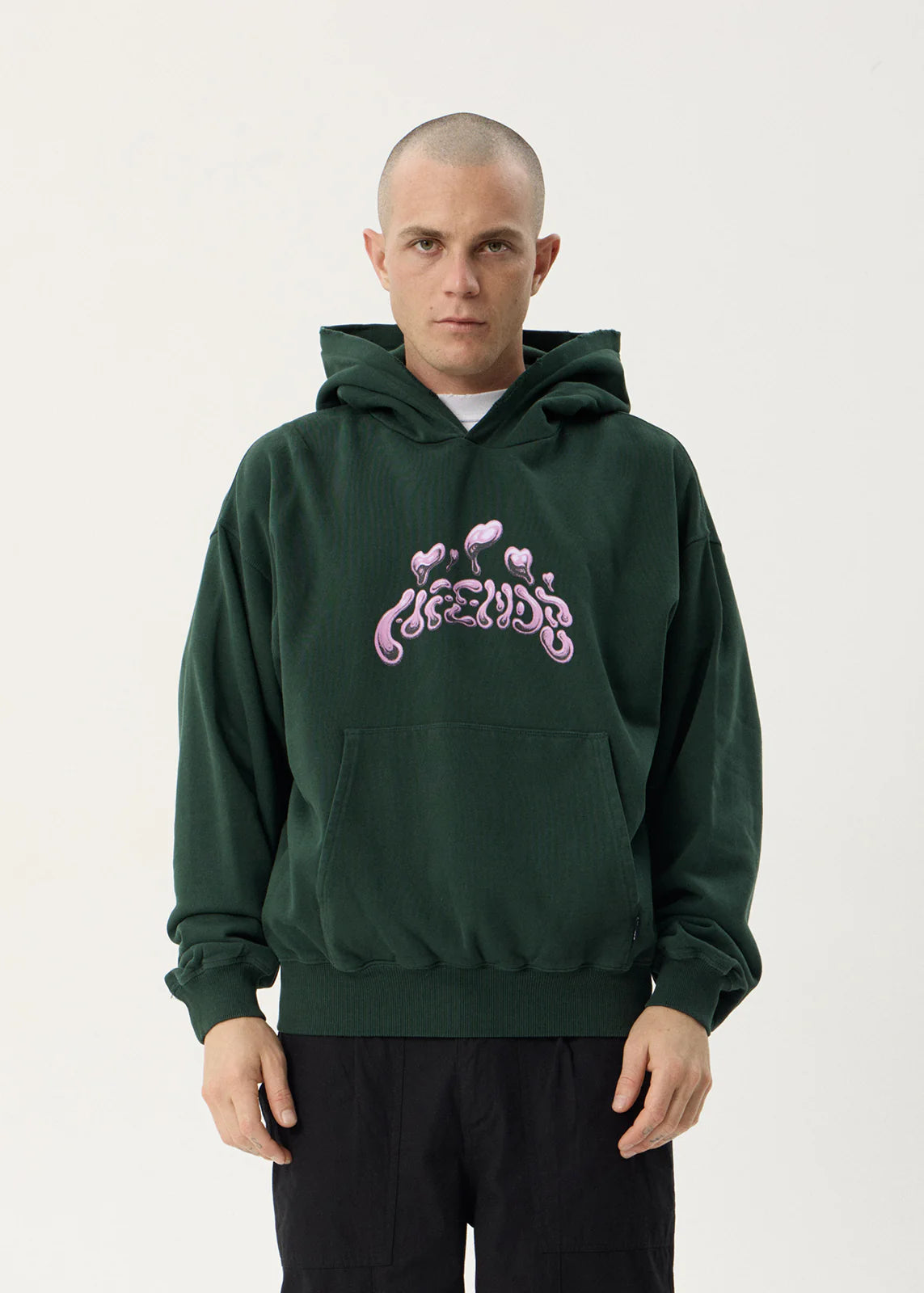 AFENDS Mens Devotion - Boxy Hood - Washed Pine