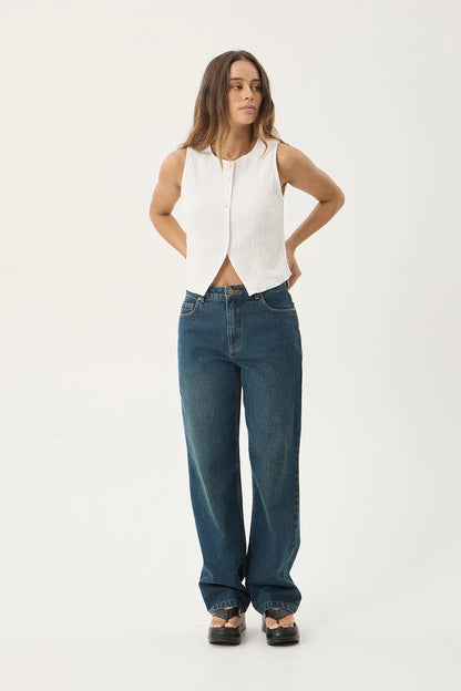 AFENDS Womens Lana - Seersucker Top - Off White