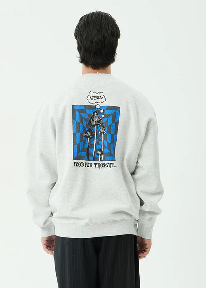AFENDS Mens Perception - Crew Neck - Grey Marle