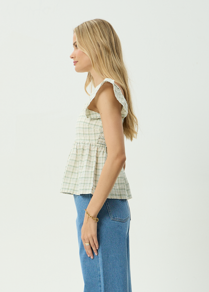 AFENDS Womens Drew - Seersucker Top - Boa Check