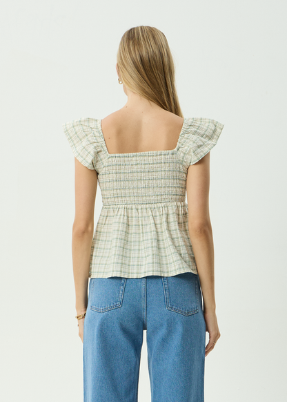AFENDS Womens Drew - Seersucker Top - Boa Check
