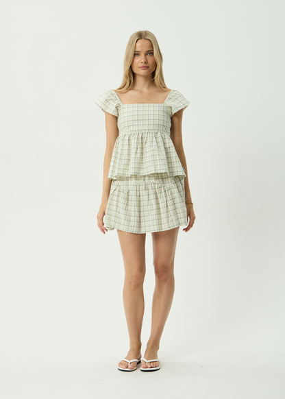 AFENDS Womens Drew - Seersucker Top - Boa Check