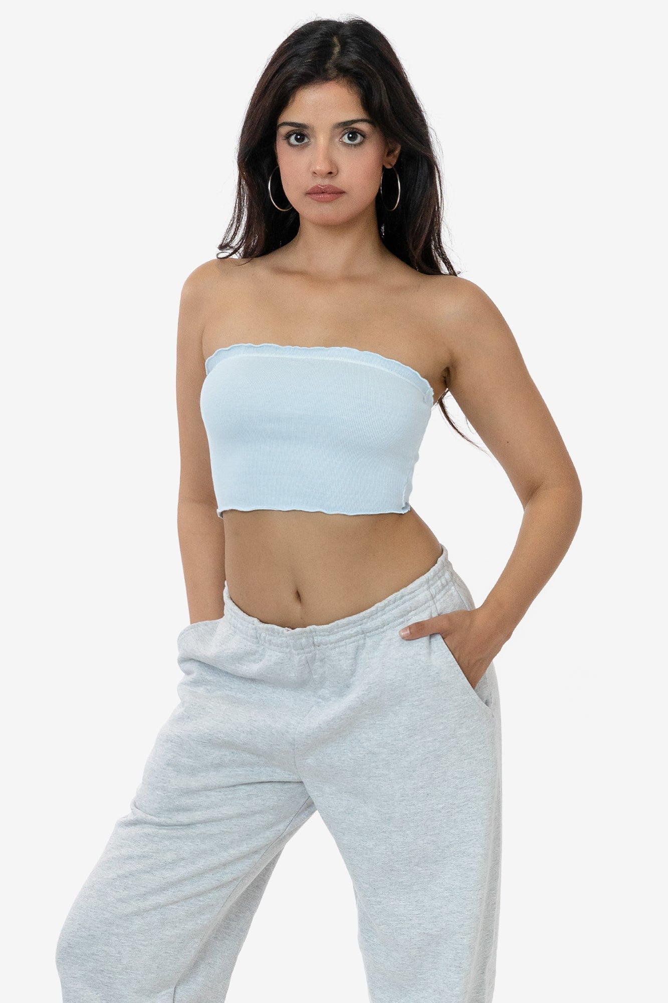 3393GD - 2x1 Lettuce Cropped Tube Top