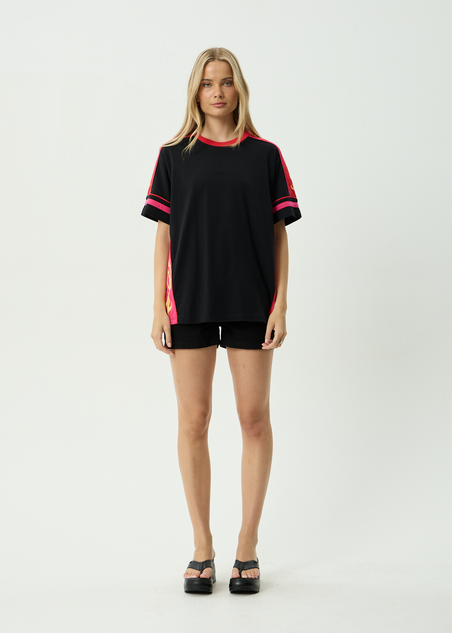 AFENDS Womens Dolphin Derby - Oversized Tee - Black