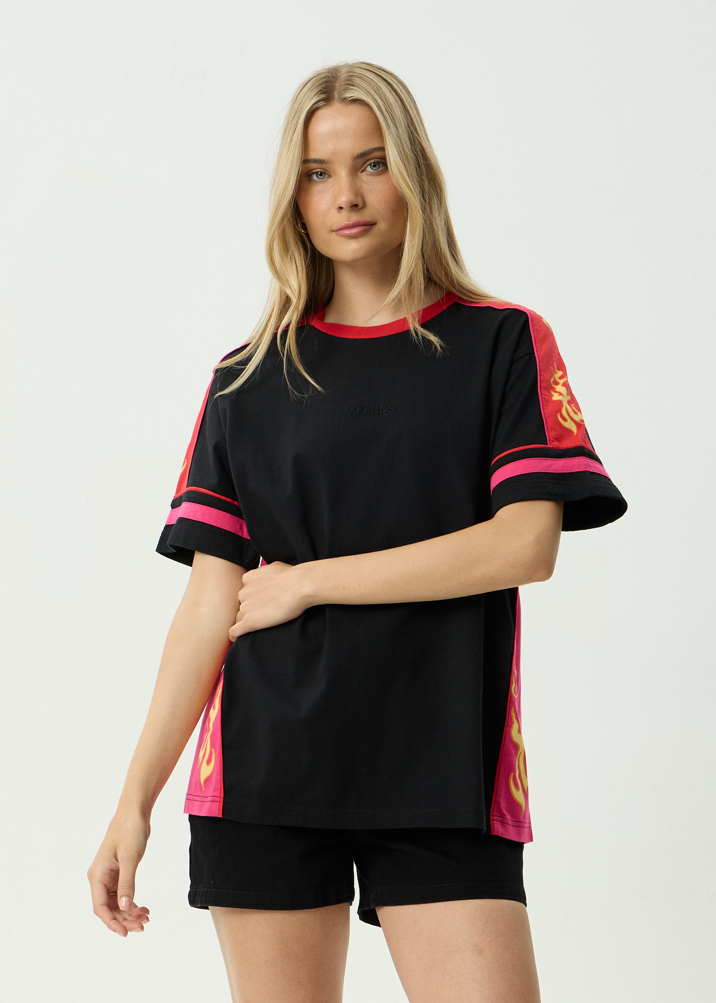 AFENDS Womens Dolphin Derby - Oversized Tee - Black