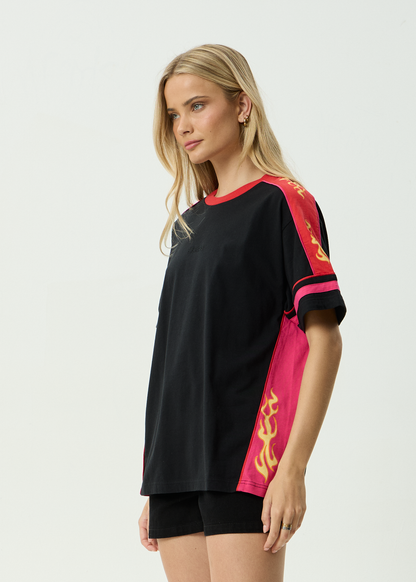 AFENDS Womens Dolphin Derby - Oversized Tee - Black