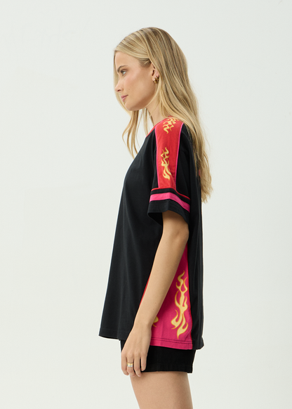 AFENDS Womens Dolphin Derby - Oversized Tee - Black