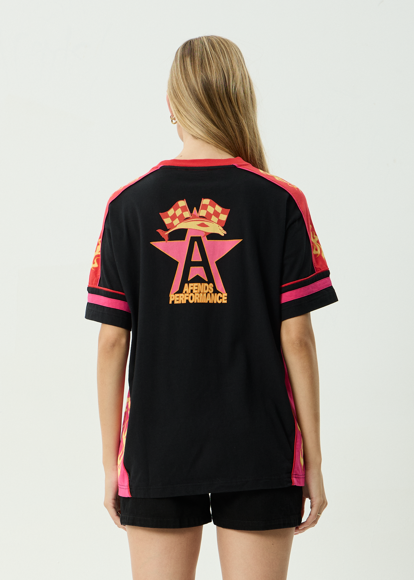 AFENDS Womens Dolphin Derby - Oversized Tee - Black