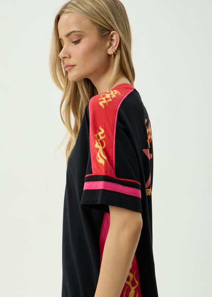 AFENDS Womens Dolphin Derby - Oversized Tee - Black