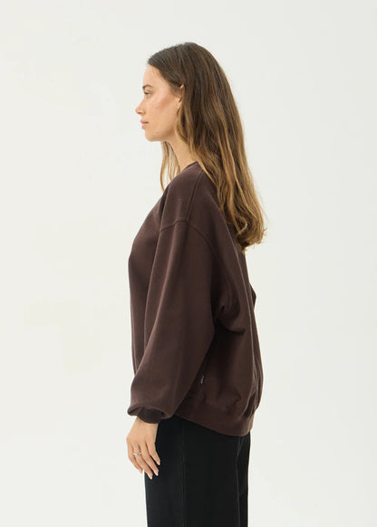AFENDS Womens Raven - Crew Neck - Washed Coffee