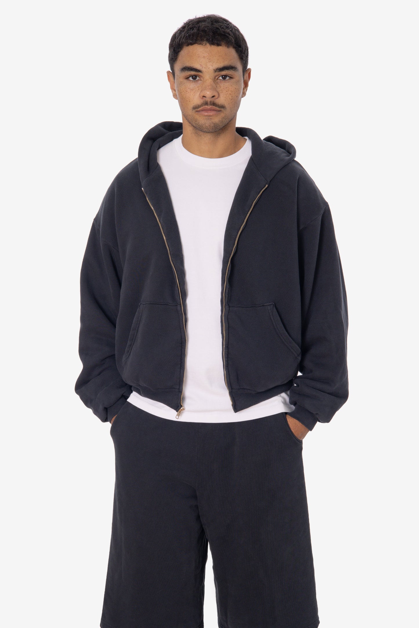 ALP10GD - Thermal Lined Cropped Zip Up Hoodie
