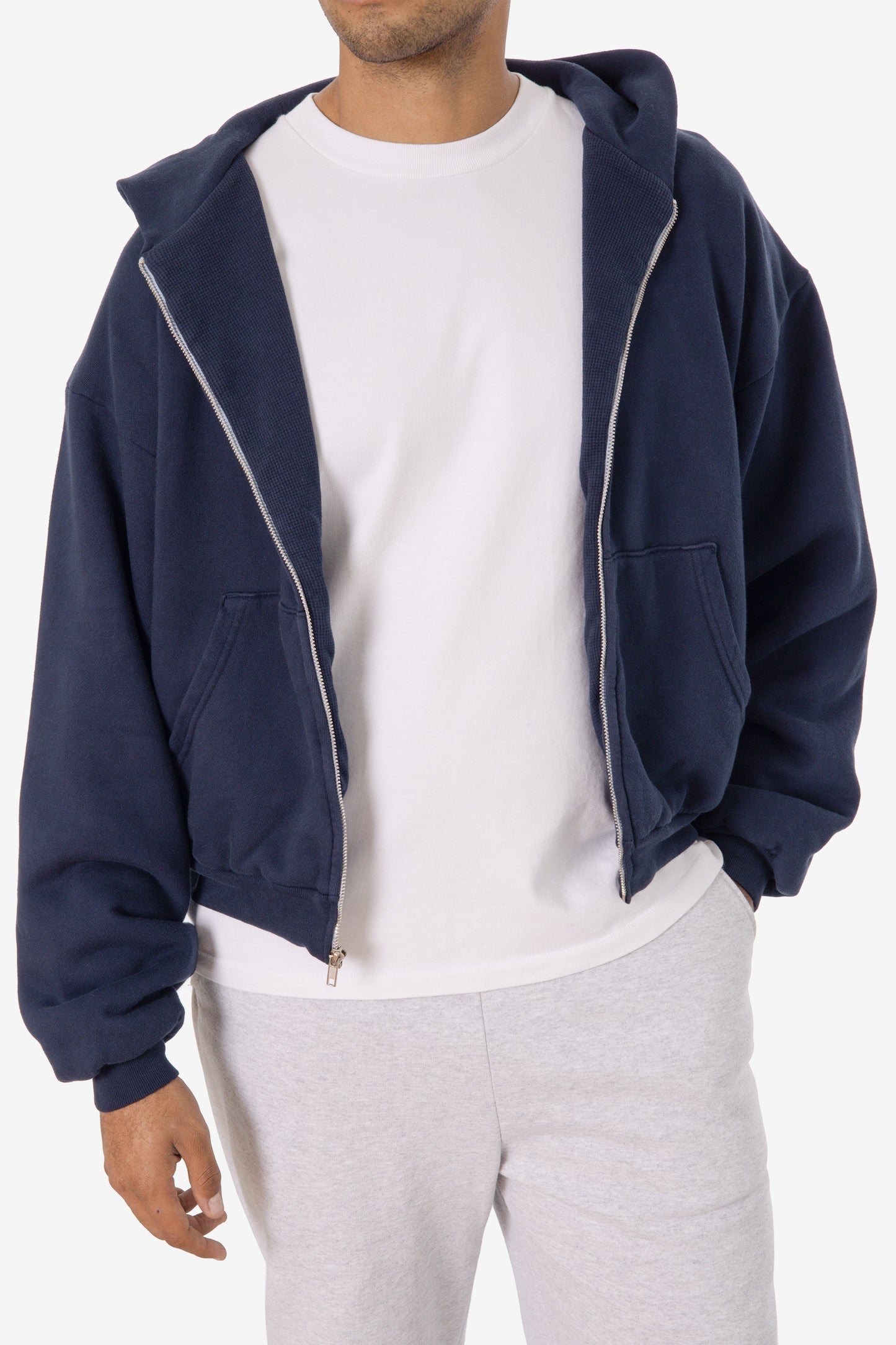 ALP10GD - Thermal Lined Cropped Zip Up Hoodie