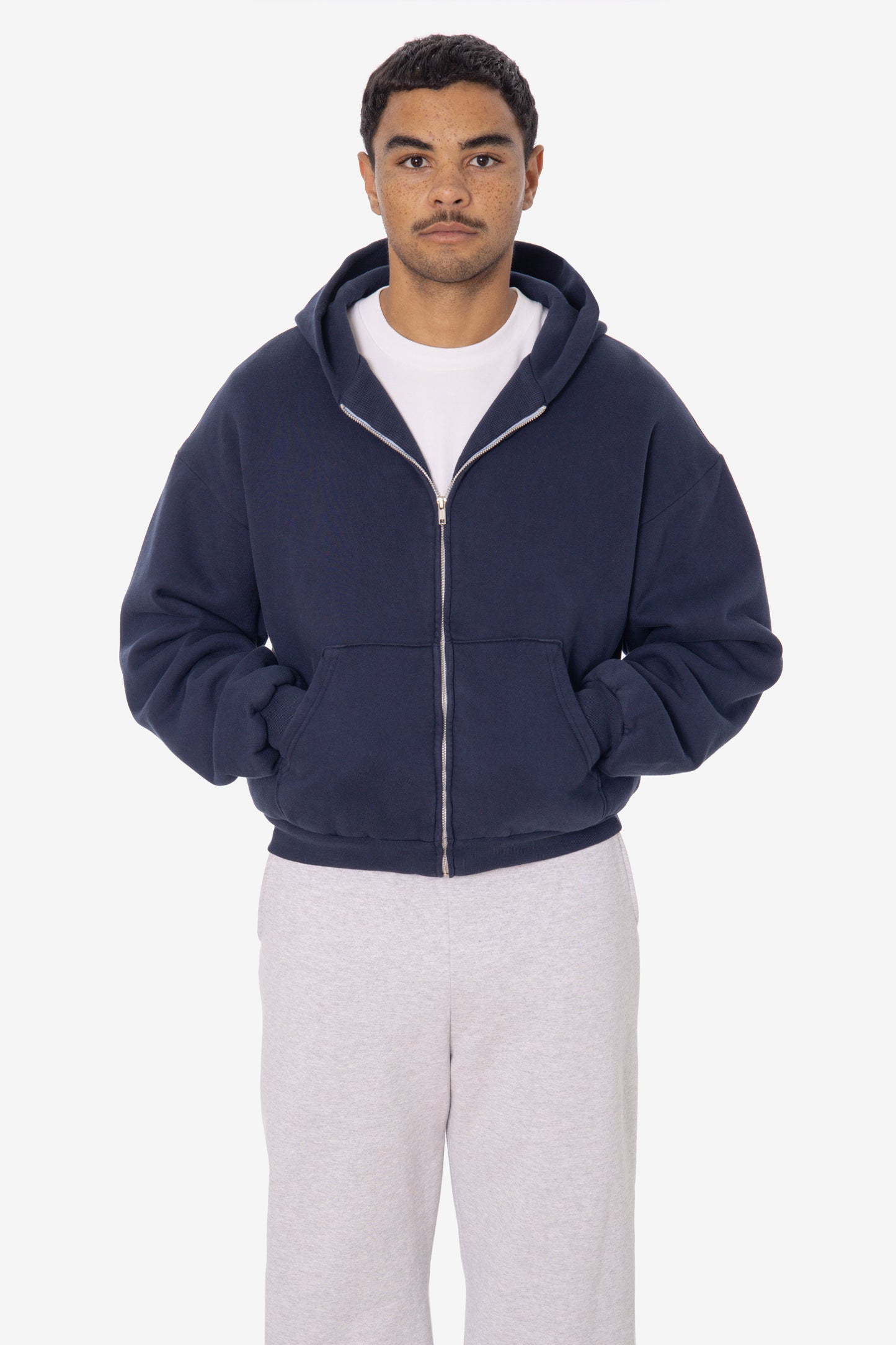 ALP10GD - Thermal Lined Cropped Zip Up Hoodie