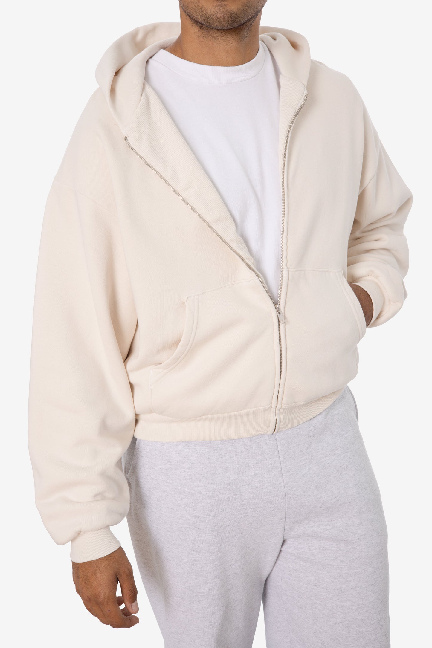 ALP10GD - Thermal Lined Cropped Zip Up Hoodie
