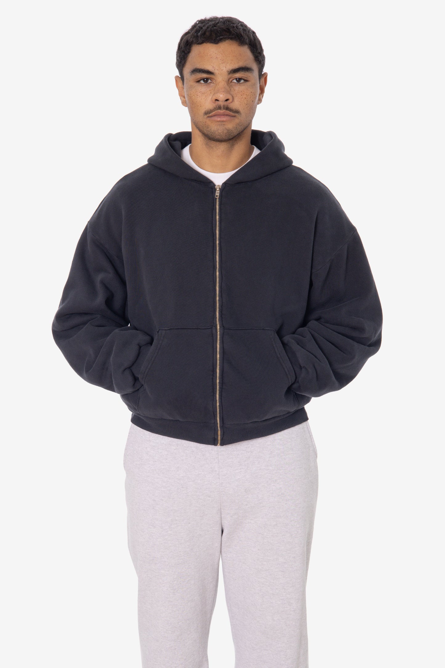ALP10GD - Thermal Lined Cropped Zip Up Hoodie