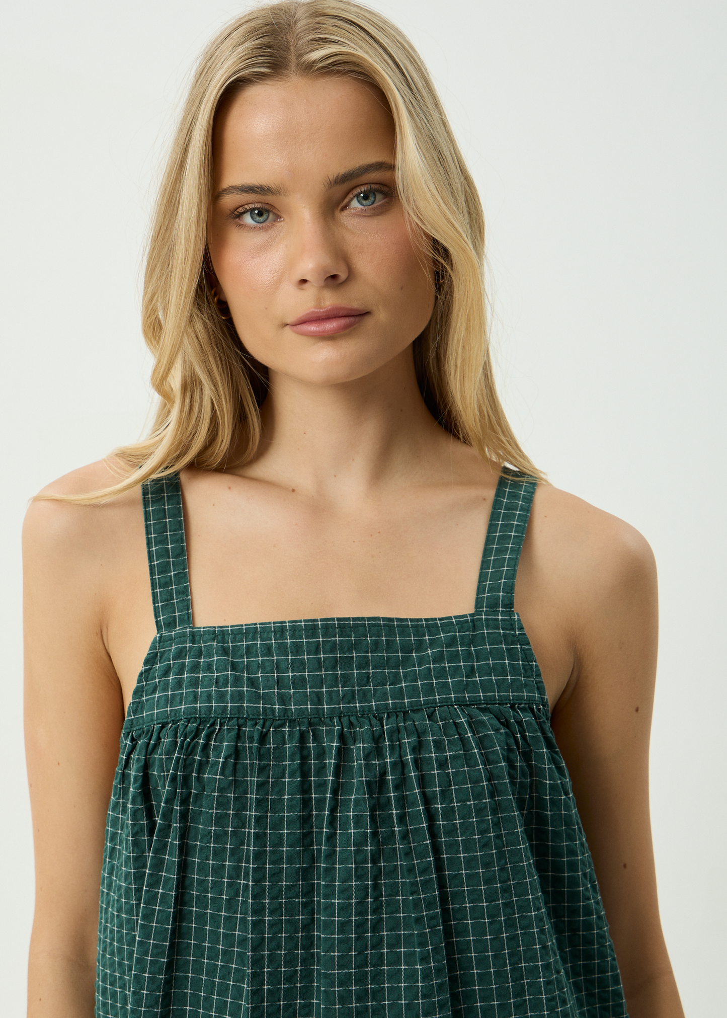 AFENDS Womens Inka - Mini Dress - Reverb Pine Check