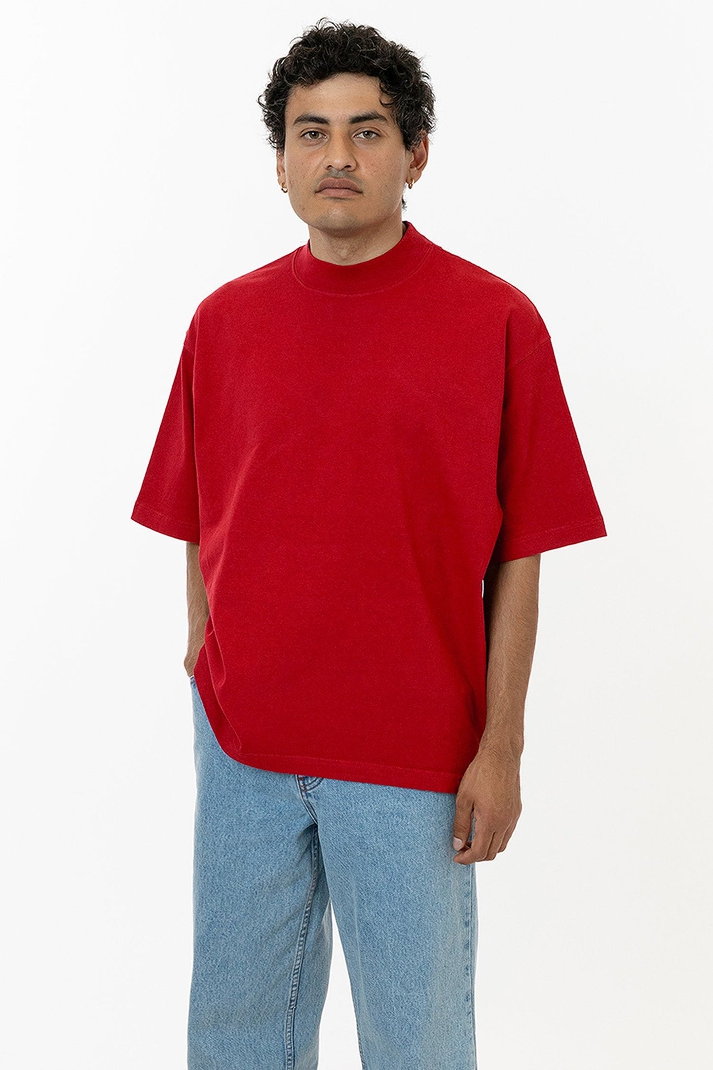 1825GD - Oversized Short Sleeve High Mockneck T-shirt