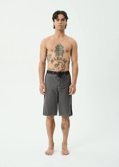 AFENDS Mens Forum - Surf Related V2 Boardshort 22" - Black Stripe
