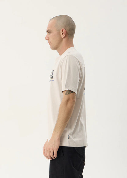 AFENDS Mens Funnel - Retro Tee - Moonbeam