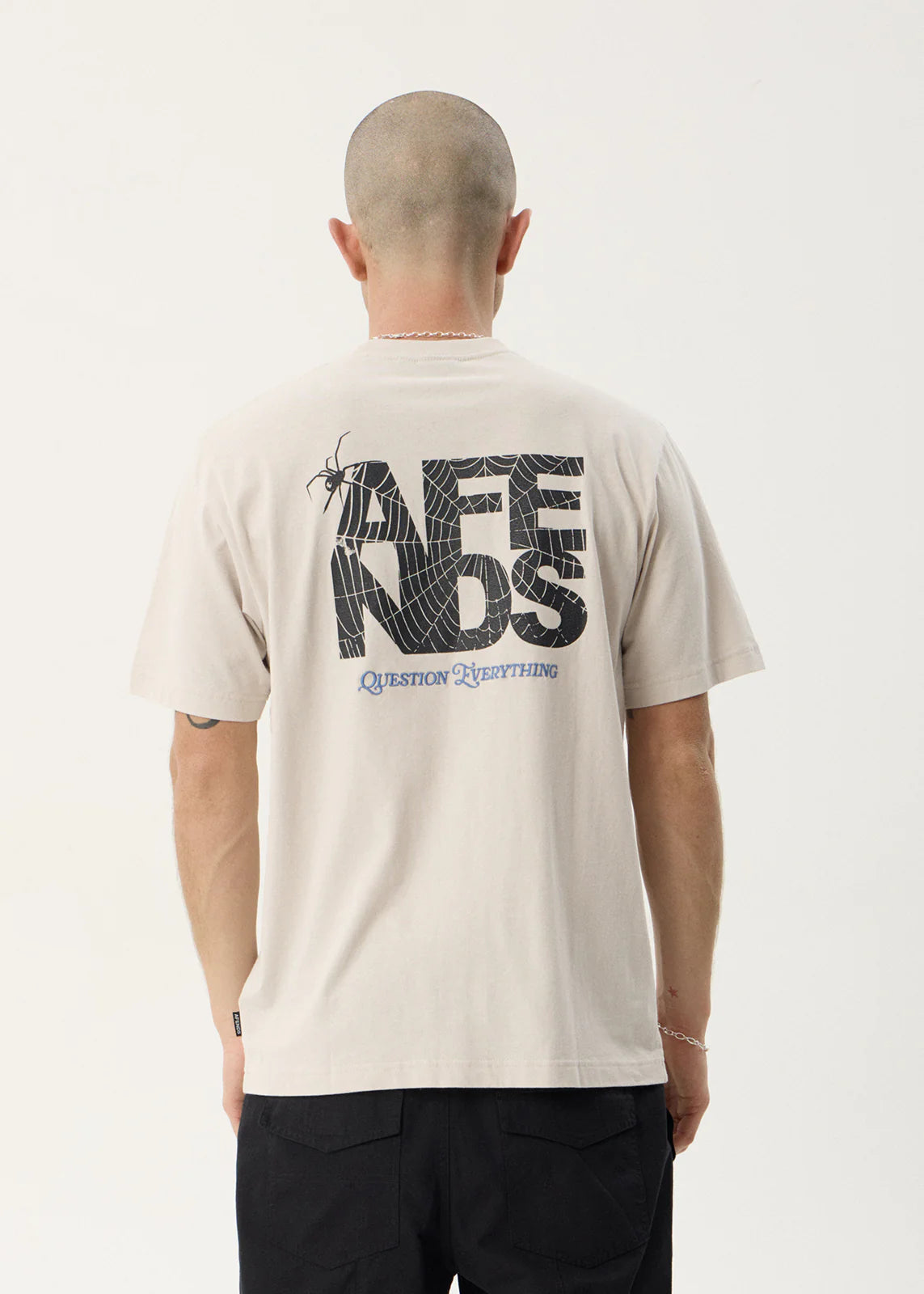 AFENDS Mens Funnel - Retro Tee - Moonbeam