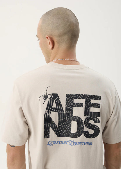 AFENDS Mens Funnel - Retro Tee - Moonbeam
