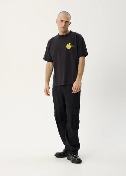 AFENDS Mens Heavy Parts - Heavyweight Boxy Tee - Stone Black