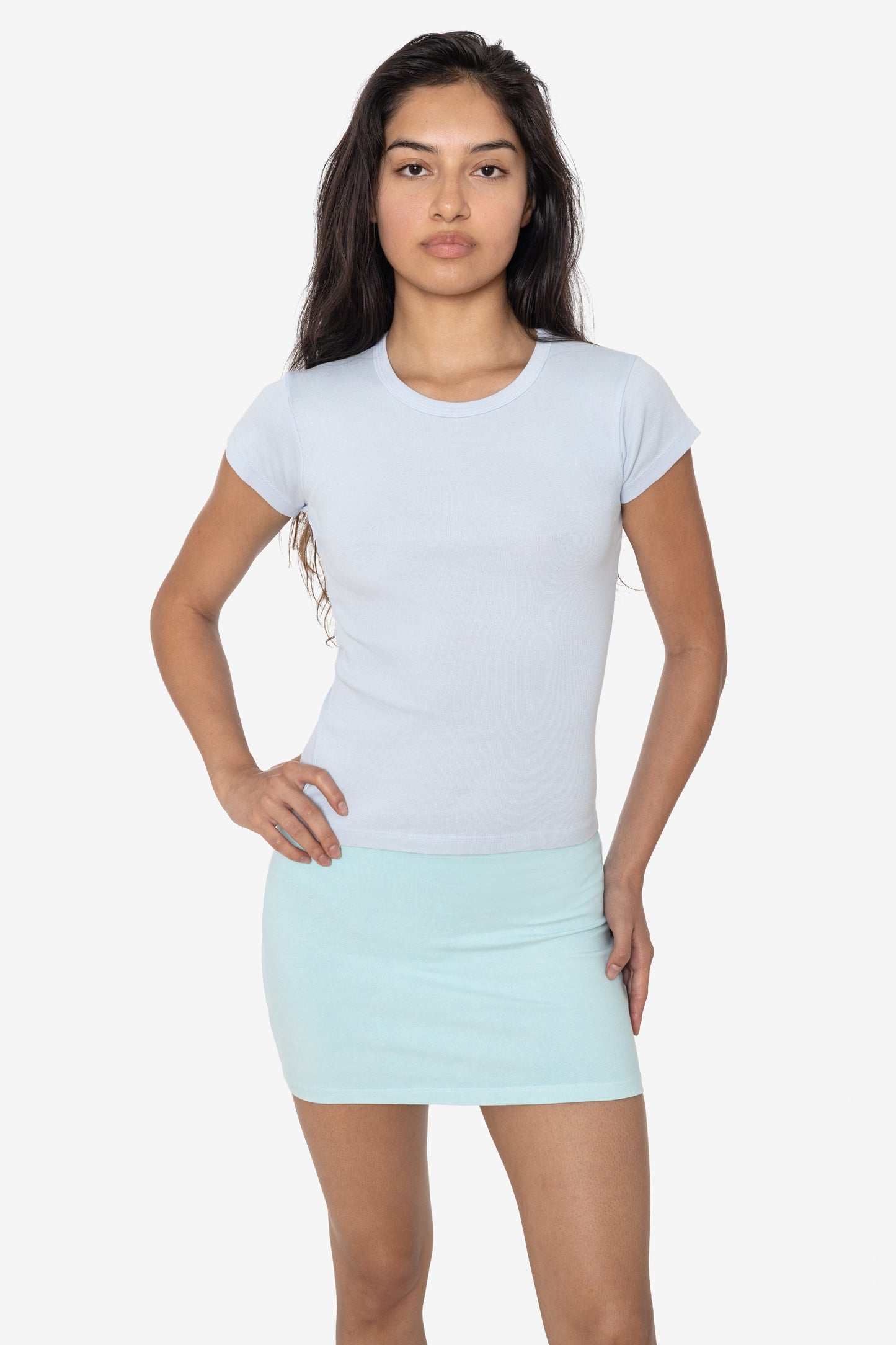 43021GD - Garment Dye Cap Sleeve Baby Rib T-Shirt