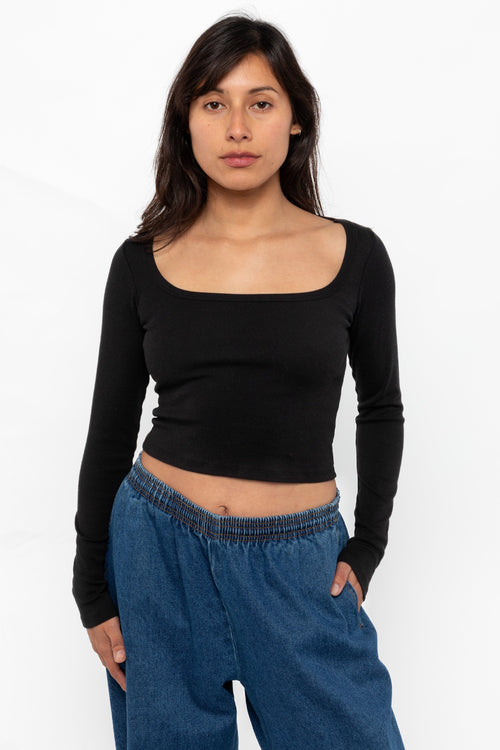 43027 - Baby Rib Long Sleeve Square Neck Tee