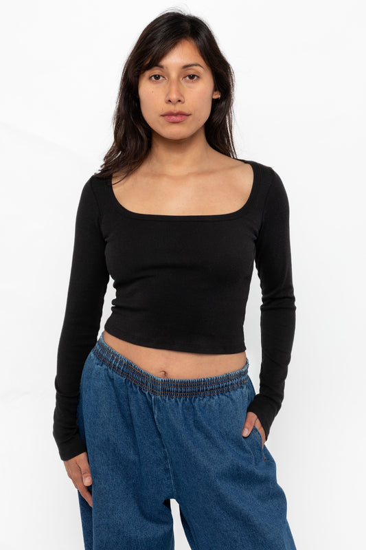 43027 - Baby Rib Long Sleeve Square Neck Tee