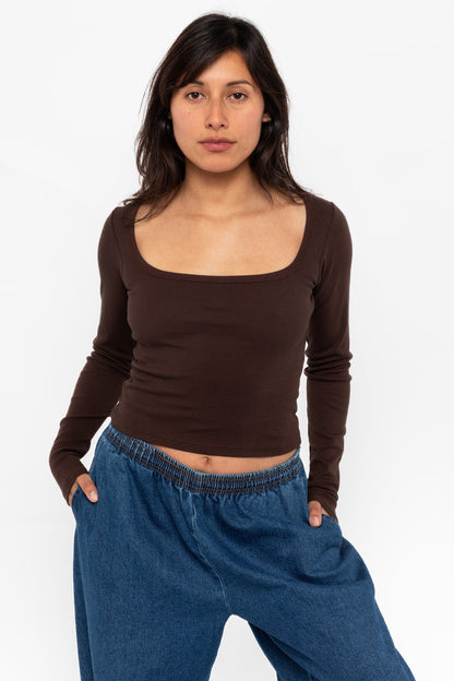43027 - Baby Rib Long Sleeve Square Neck Tee