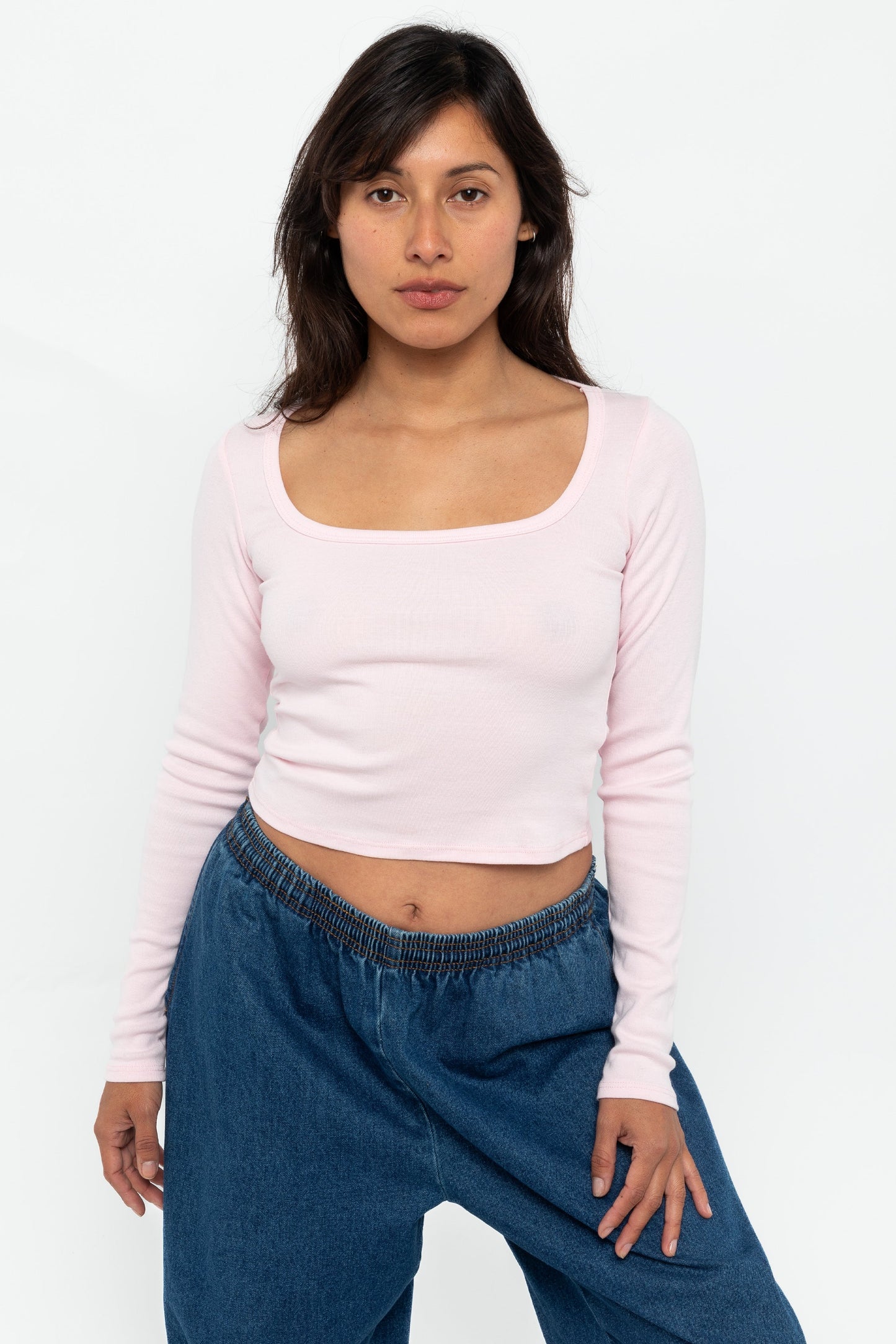 43027 - Baby Rib Long Sleeve Square Neck Tee