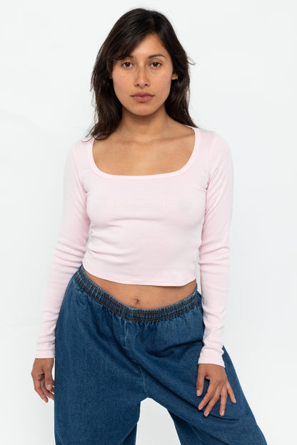43027 - Baby Rib Long Sleeve Square Neck Tee