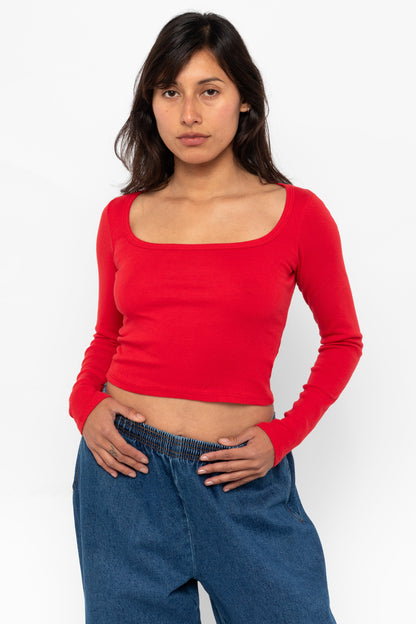43027 - Baby Rib Long Sleeve Square Neck Tee