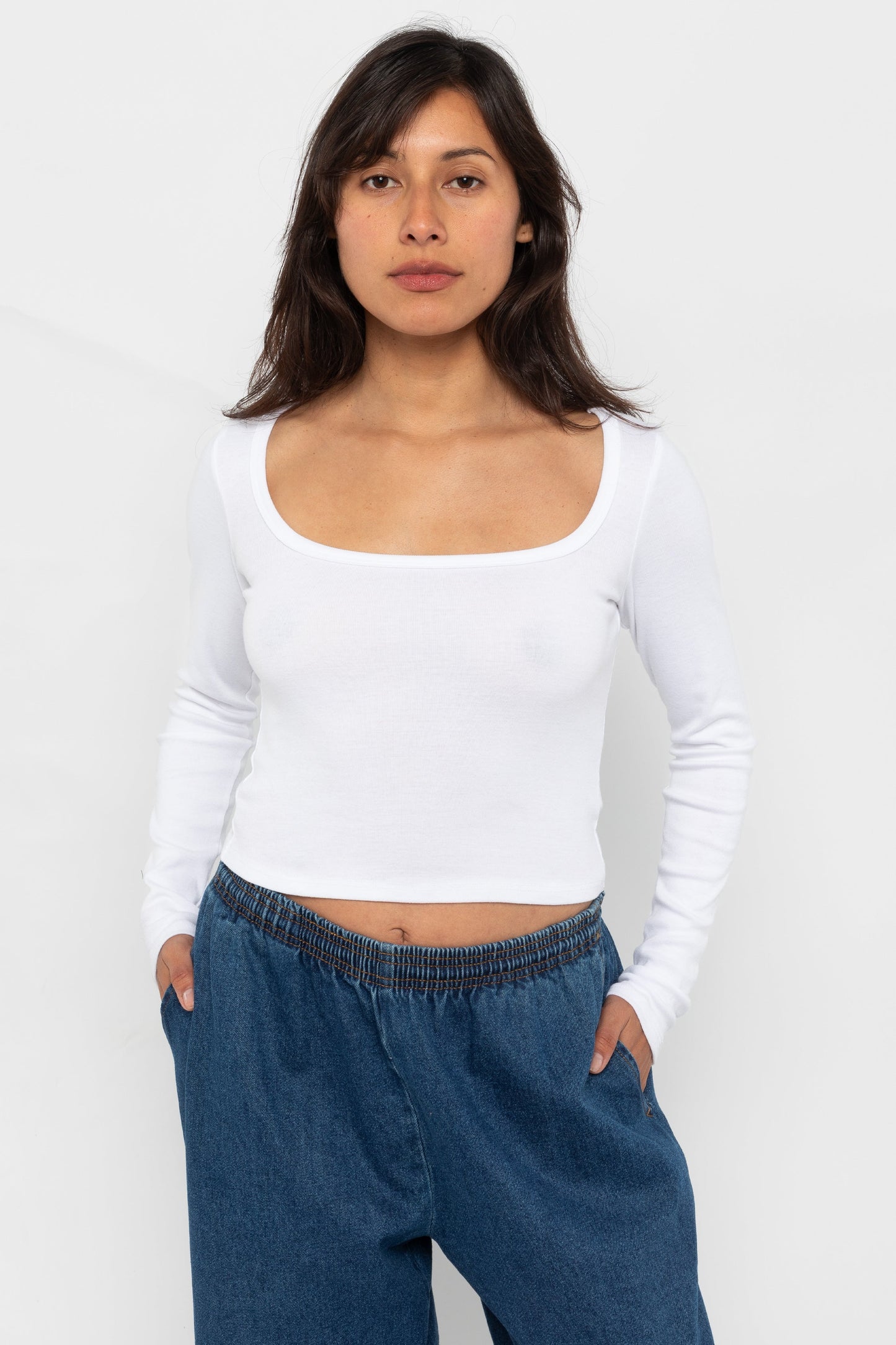 43027 - Baby Rib Long Sleeve Square Neck Tee