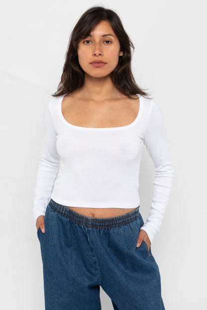 43027 - Baby Rib Long Sleeve Square Neck Tee