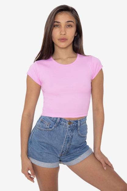 43035 - Cap Sleeve Baby Rib Crop Top