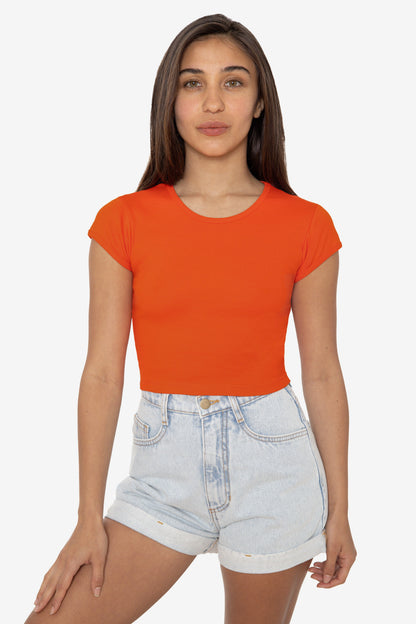 43035 - Cap Sleeve Baby Rib Crop Top