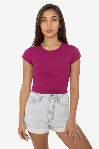 43035 - Cap Sleeve Baby Rib Crop Top