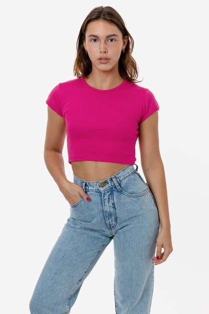43035 - Cap Sleeve Baby Rib Crop Top